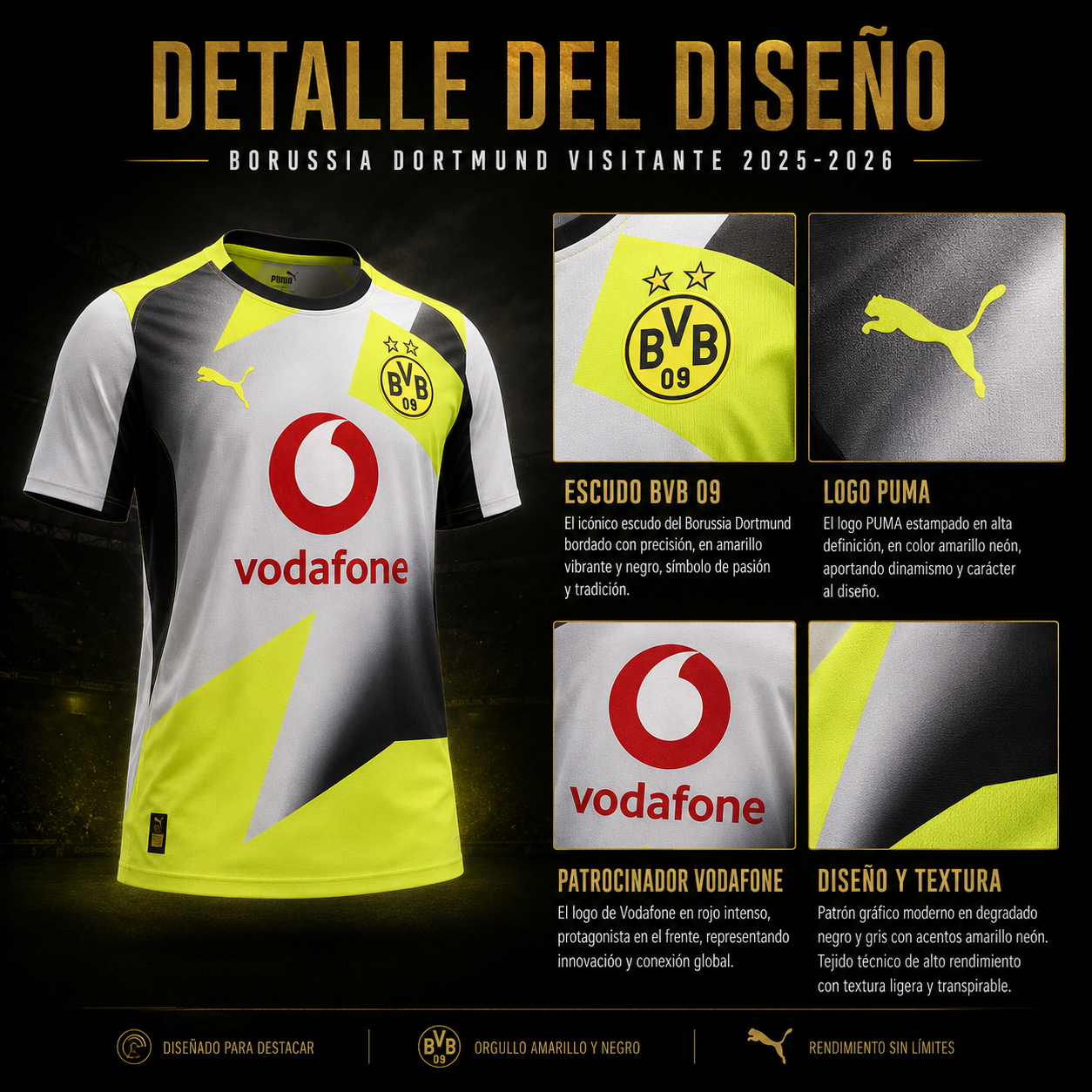 Jersey Borussia Dortmund 2025-26 Visitante