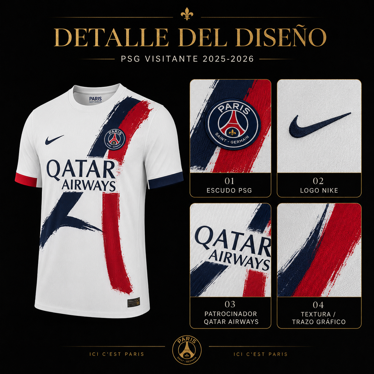 Jersey Paris Saint Germain 2025-26 Visitante