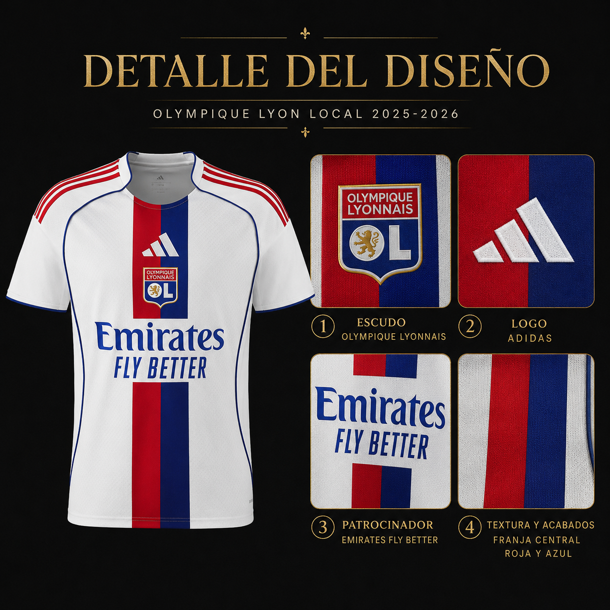 Jersey Olympique de Lyon 2025-26 Local
