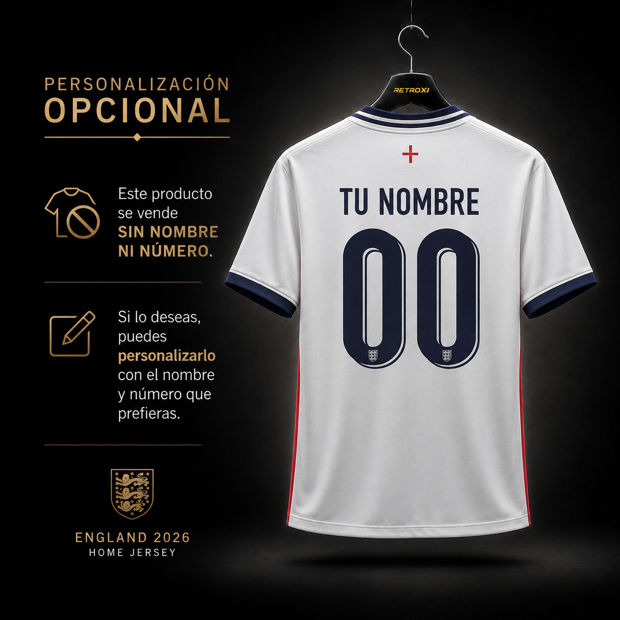 Jersey Selección Nacional Inglaterra 2026 Local