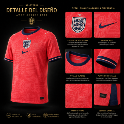 Jersey Selección Nacional Inglaterra 2026 Visitante